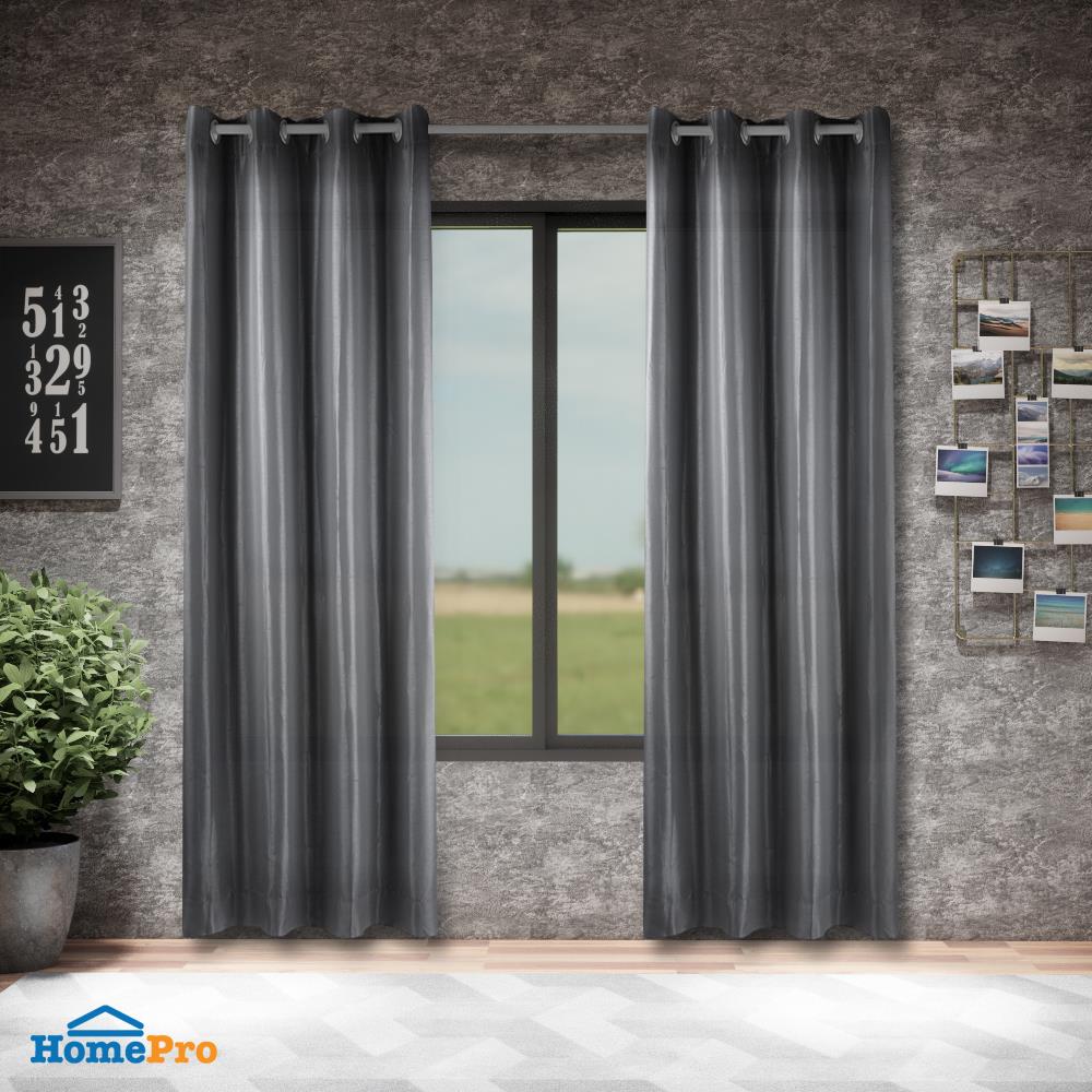 ม่าน EYELET HOME LIVING STYLE SILKY UV 140X220 ซม. สีเทา