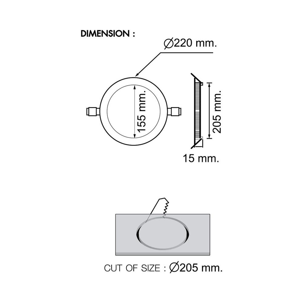 โคมไฟดาวน์ไลท์ LED RACER NANO-D 18 วัตต์ WARMWHITE