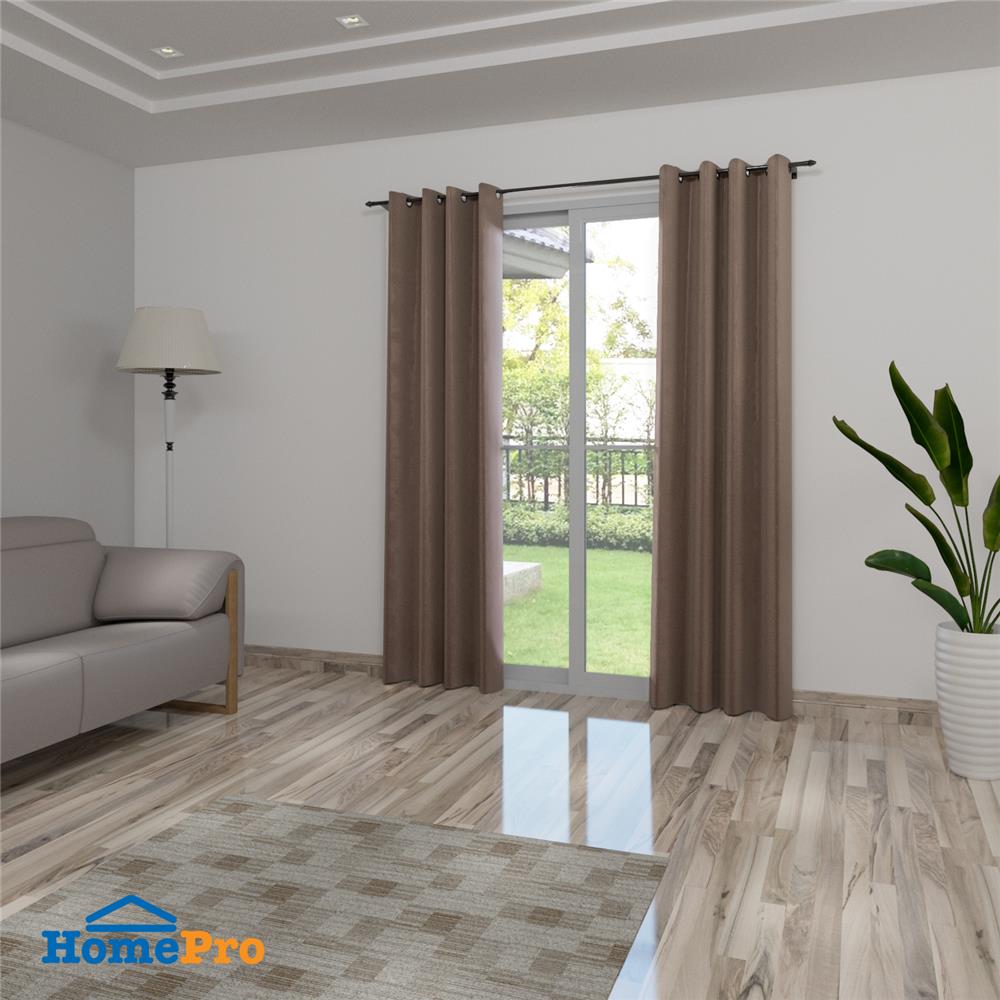 ม่าน EYELET HOME LIVING STYLE SILKY UV 140X220 ซม. สีน้ำตาล
