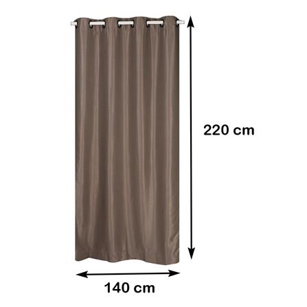 ม่าน EYELET HOME LIVING STYLE SILKY UV 140X220 ซม. สีน้ำตาล_7