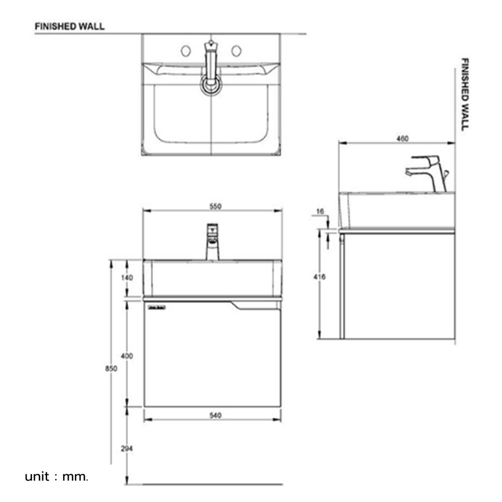 เคาน์เตอร์ AMERICAN STANDARD CLBF550-YWAF