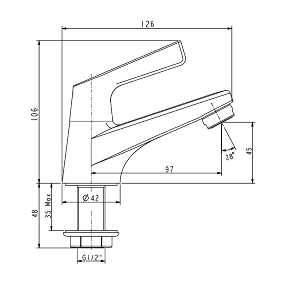 ก๊อกอ่างล้างหน้า เดี่ยว FFAST601-1T1500BT0