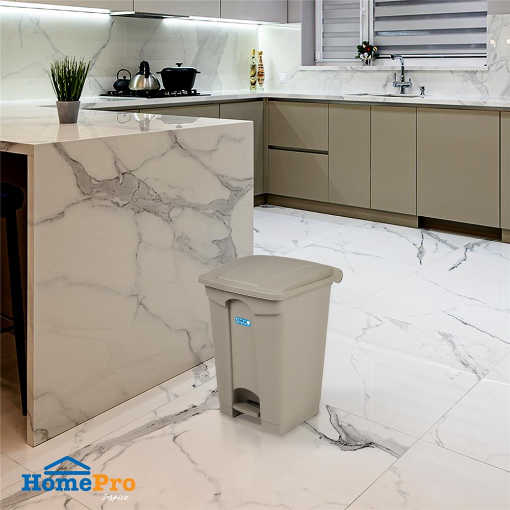 ถังขยะเหยียบเหลี่ยม ACCO V018051 ขนาด 45L สีเทา