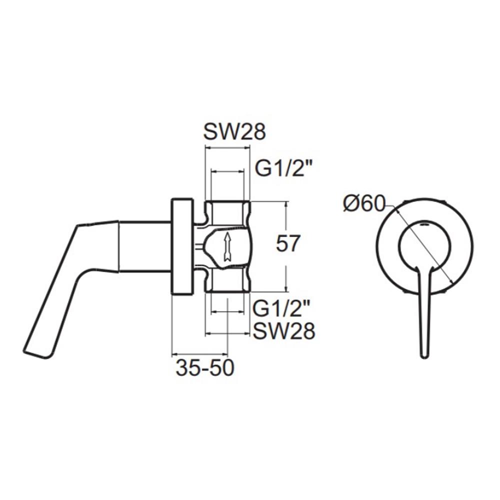 วาล์วฝังกำแพงเดี่ยว AMERICAN STANDARD FFAST605-7T9500BT0