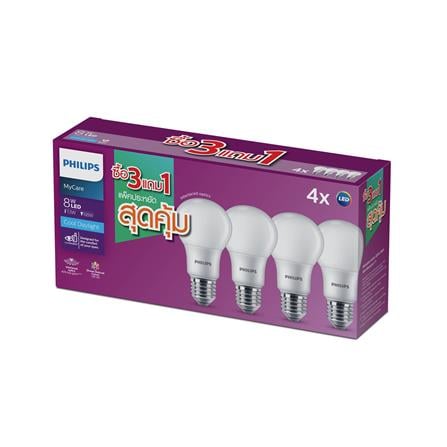 หลอด LED PHILIPS A60 8 วัตต์ DAYLIGHT E27 (แพ็ก 4 ชิ้น)_1
