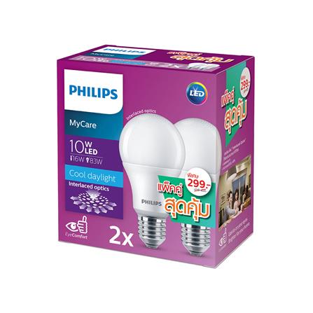 หลอด LED PHILIPS BULB A60 10 วัตต์ DAYLIGHT แพ็ค 2 ชิ้น_1