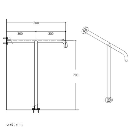 ราวมือจับ แบบตัว T AMERICAN STANDARD HR-320170-01_1