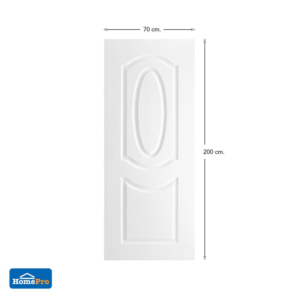 ประตูภายนอก UPVC AZLE ET02 70x200 ซม. สีขาว ไม่เจาะลูกบิด