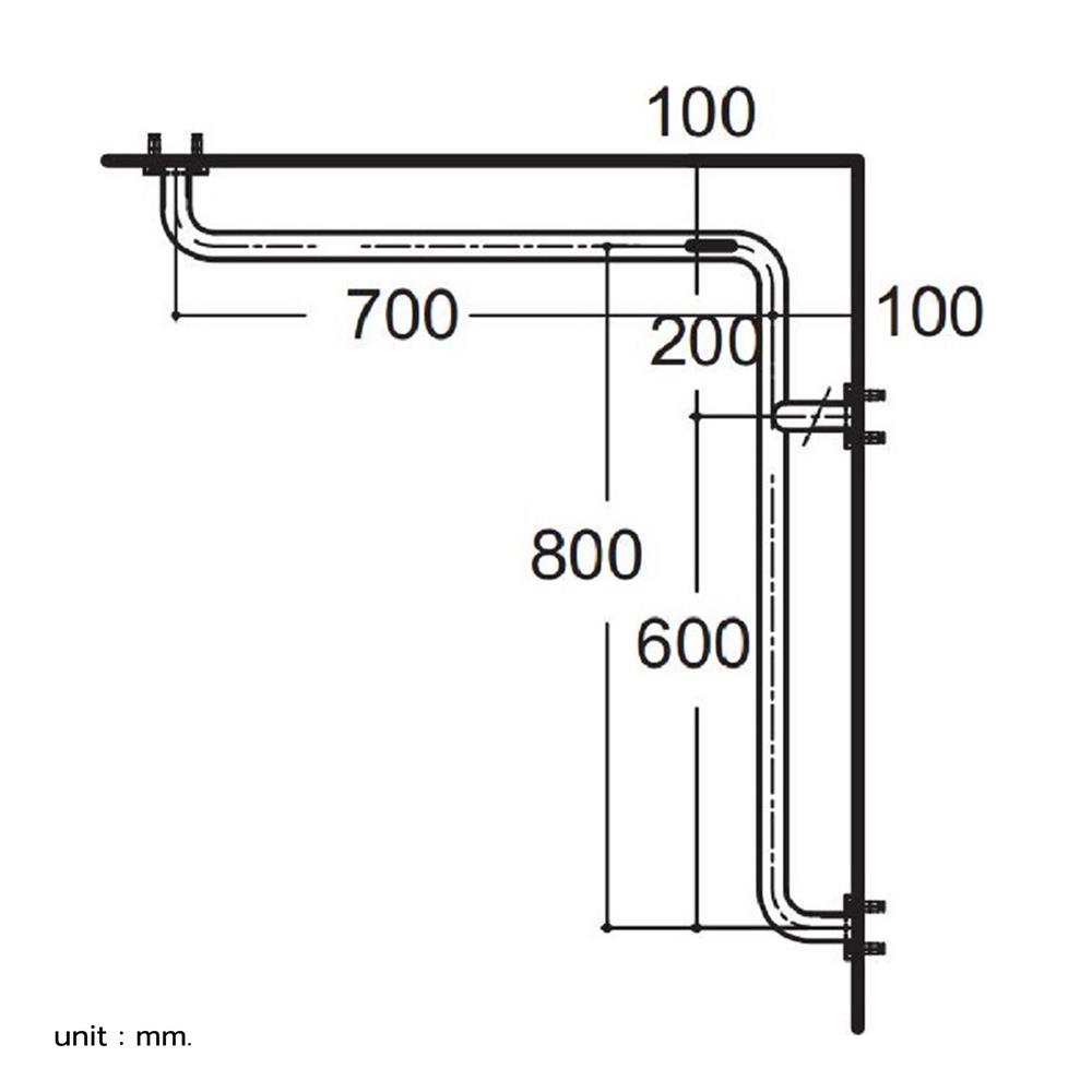 ราวมือจับ แบบตัว L AMERICAN STANDARD HR-320370-01R