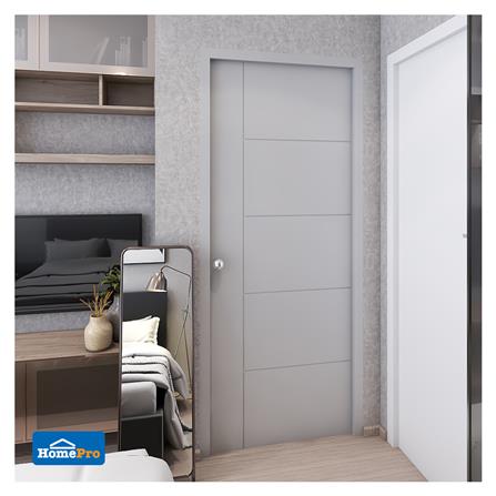 ประตูภายนอก UPVC AZLE ET-06W 80x200 ซม. สีขาว เจาะลูกบิด_3