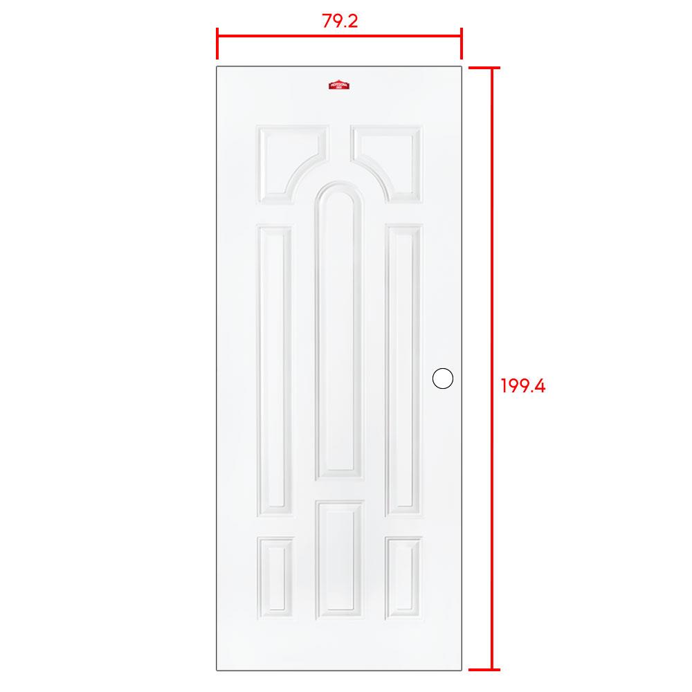 ประตูภายนอกเหล็ก เจาะลูกบิด PROFESSIONAL DOOR L1W 79.2x199.4 ซม. สีขาว