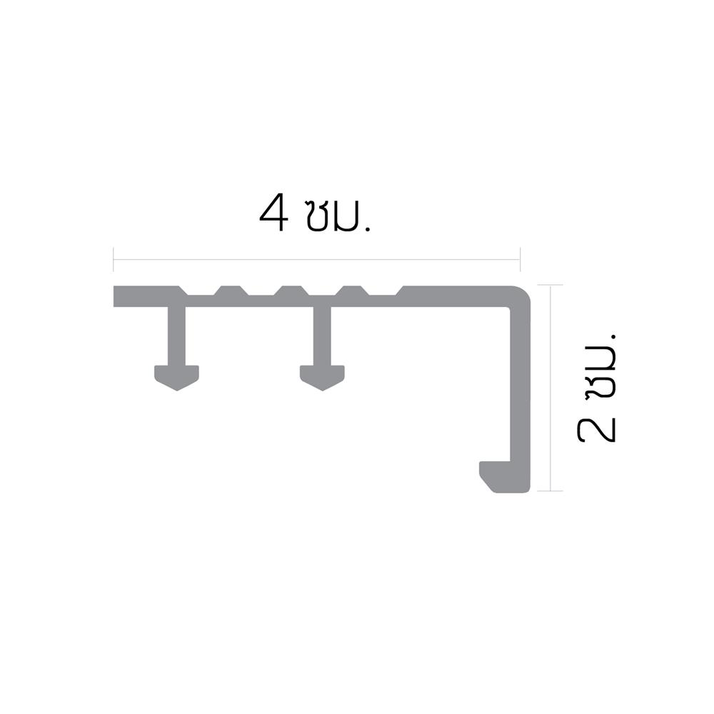 จมูกบันไดอะลูมิเนียม DP NAC401210  4 ซม. เงินปัดลาย