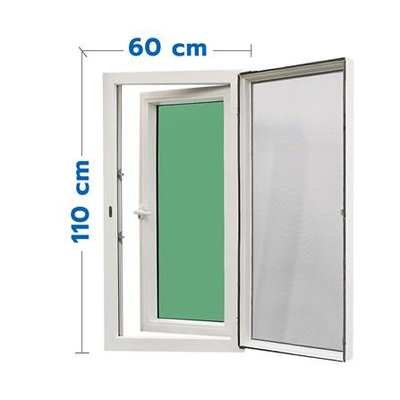 หน้าต่างUPVC บานเปิดซ้าย มุ้ง VILANN 60x110 ซม. สีขาว_0