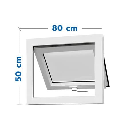 หน้าต่างUPVC บานกระทุ้ง มุ้ง VILANN 80x50 ซม. สีขาว_0