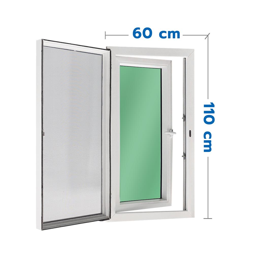 หน้าต่างUPVC บานเปิดขวา มุ้ง VILANN 60x110 ซม. สีขาว
