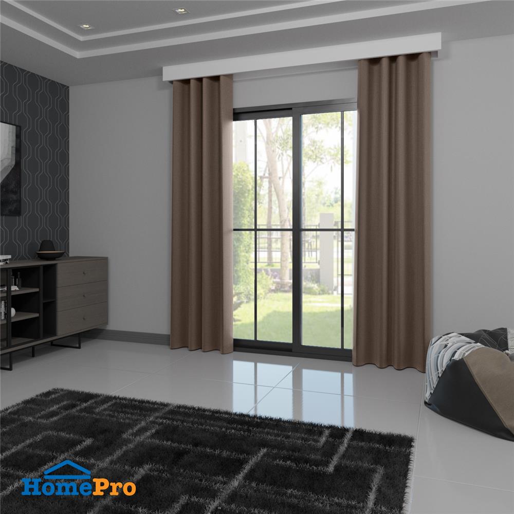 ม่าน EYELET HOME LIVING STYLE SILKY UV 140X250 ซม. สีน้ำตาล