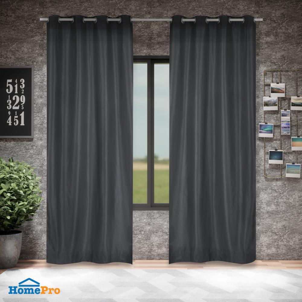ม่าน EYELET HOME LIVING STYLE SILKY UV 140X250 ซม. สีเทา
