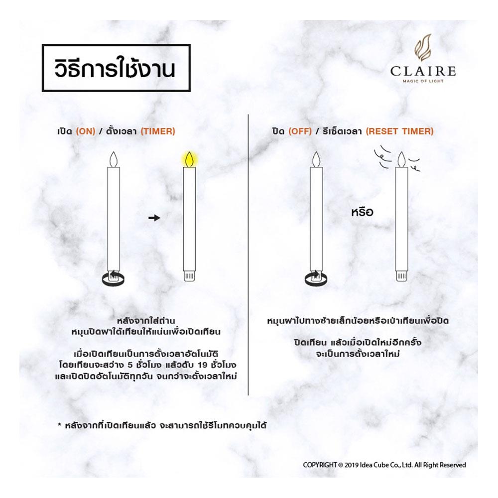 LED BLOW-OUT TAPER CANDLE CLAIRE 25CM YELLOW