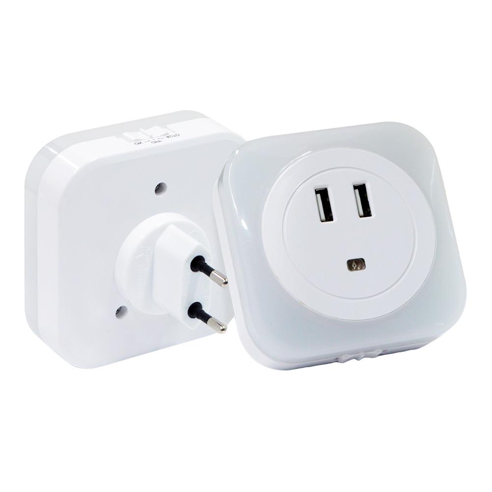 ไฟไนท์ไลท์ LED พร้อม SENSOR RIN 217070803 0.4 วัตต์ 2 USB สีขาว COOL WHITE