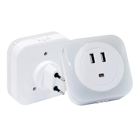 LED NIGHT LIGHT WITH SENSOR RIN  217070803 0.4 W  2USB WHITE COOL WHITE_1