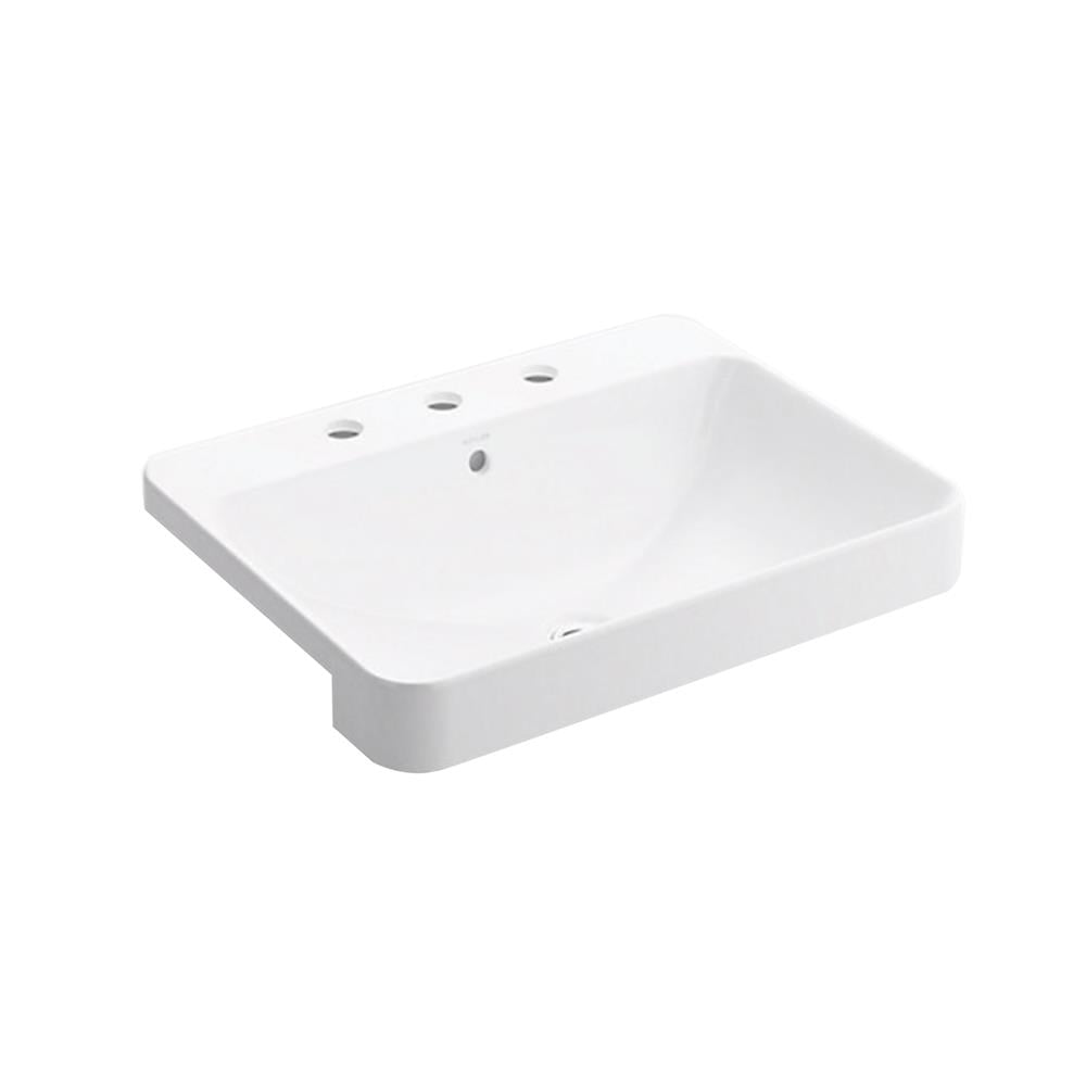 อ่างล้างหน้าฝังครึ่งเคาน์เตอร์ KOHLER K-11479X-VC8-0 สีขาว