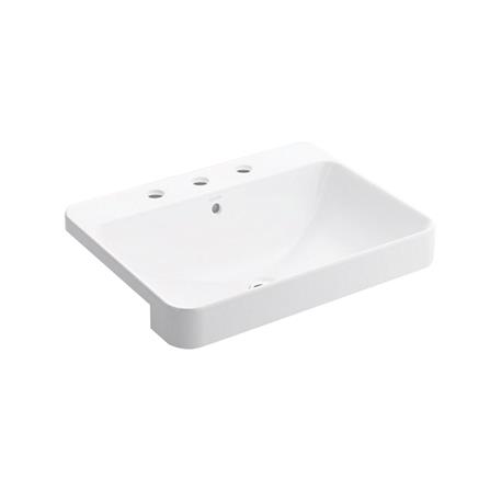 อ่างล้างหน้าฝังครึ่งเคาน์เตอร์ KOHLER K-11479X-VC8-0 สีขาว_0