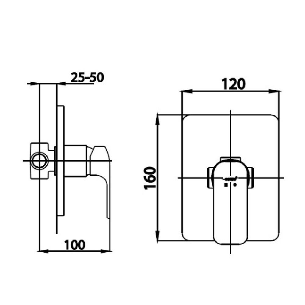 วาล์วฝังกำแพงผสม COTTO CT2146AGR สีทอง