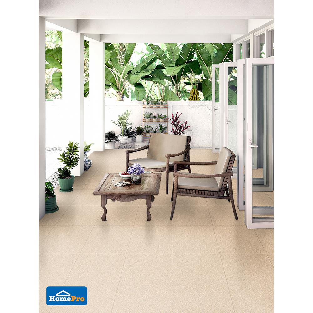 กระเบื้องพื้น 16x16 นิ้ว TARA ฮาร์ดร็อก เบจ EXC A (REC) 0.96 ตร.ม.