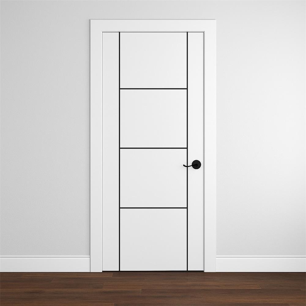 ประตูภายนอก UPVC เจาะลูกบิด PARAZZO PUN04 90x220 ซม. สีขาว