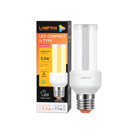 หลอด LED COMPACT U-Type 5.5W WARM WHITE E27 LAMPTAN_2