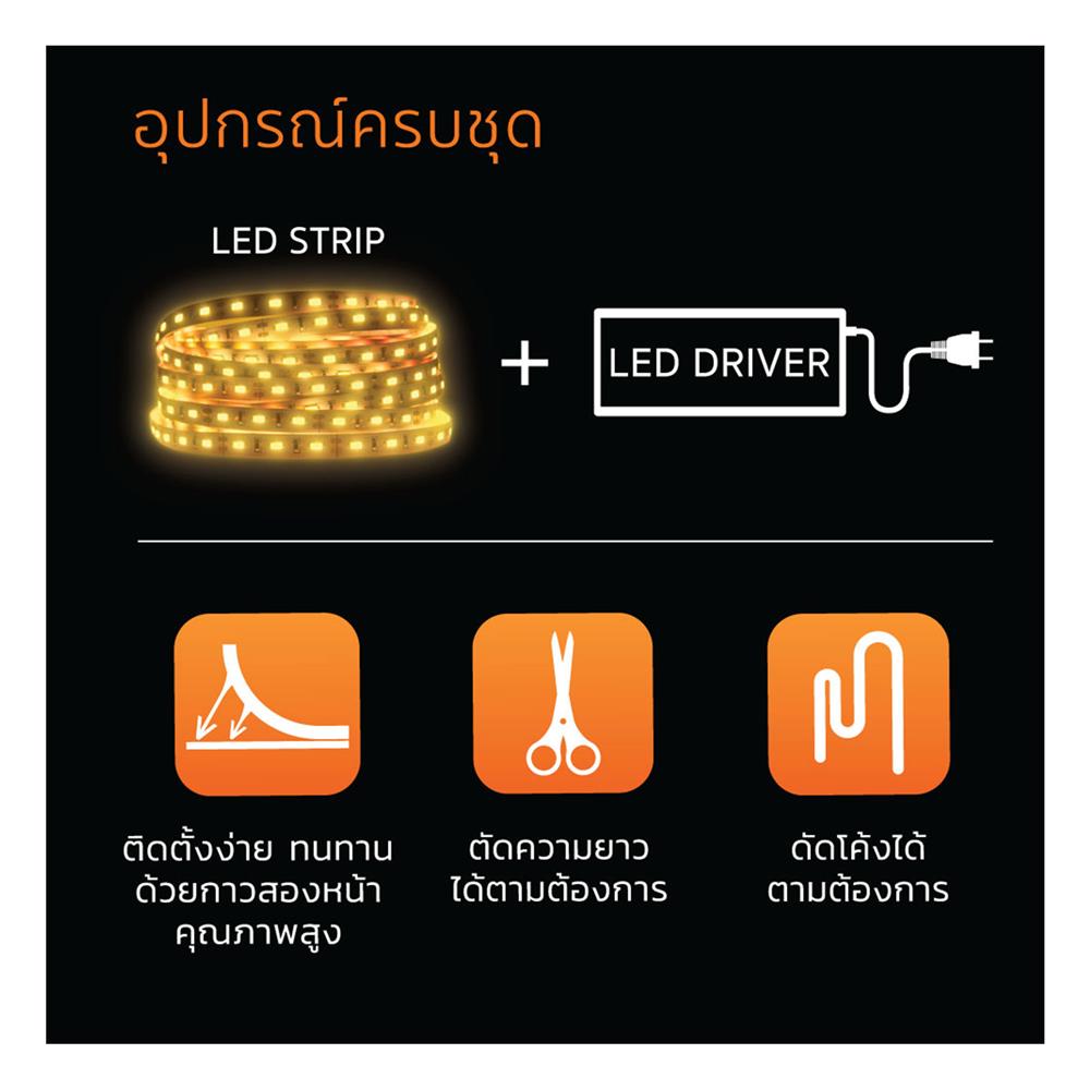 หลอด LED LAMPTAN STRIP DRIVER 4.8 วัตต์ 3 ม. WARM WHITE