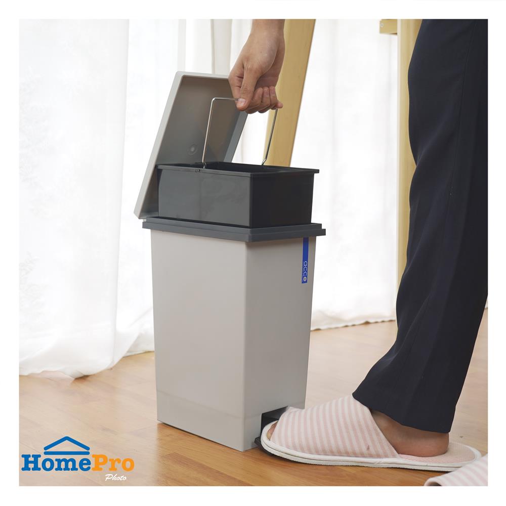 ถังขยะเหยียบเหลี่ยม ACCO HH-2600I 5 ลิตร สีเทา