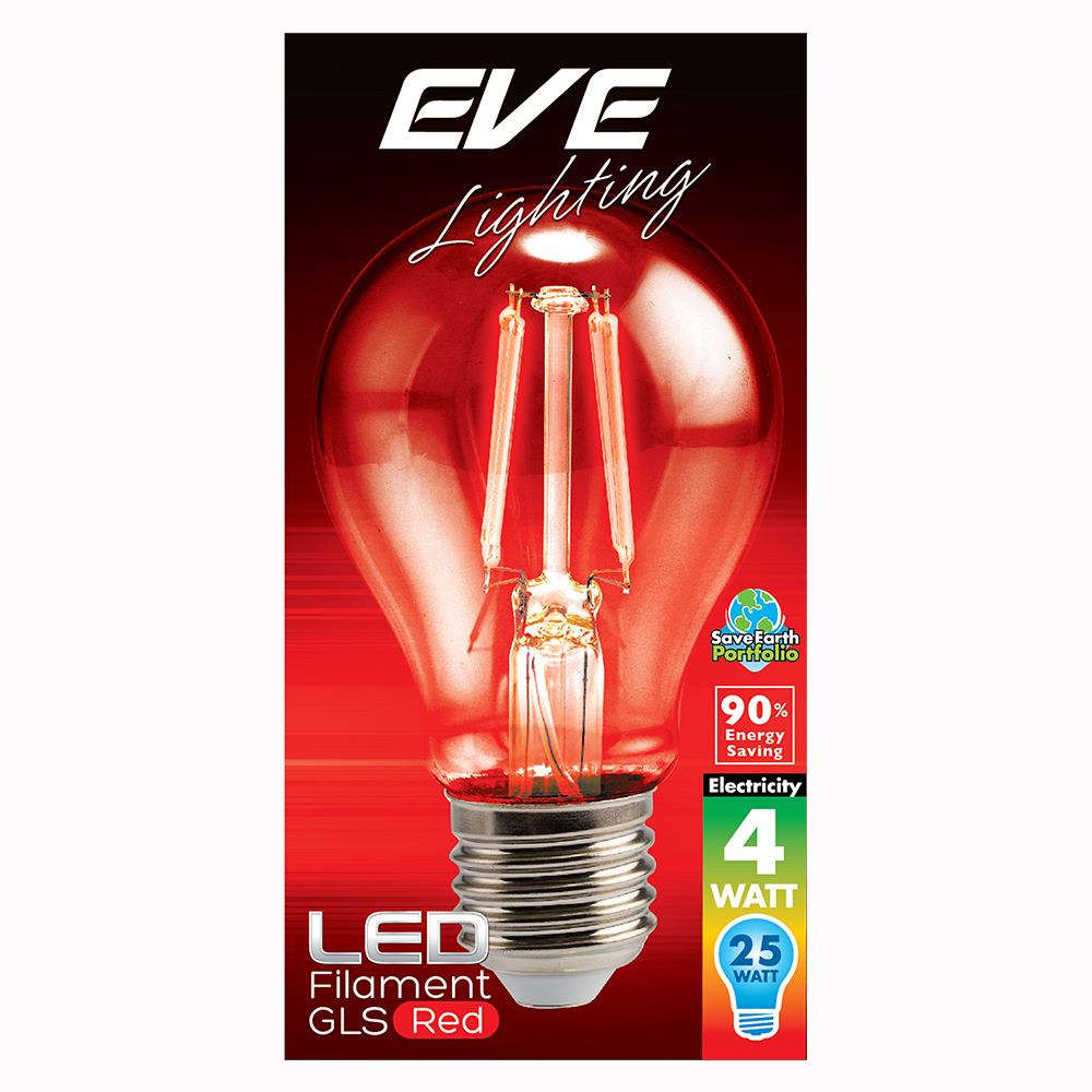 หลอด LED EVE A60 FILAMENT GLS 4 วัตต์ RED E27