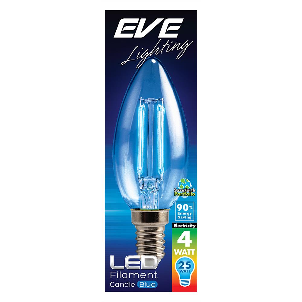 หลอด LED FILAMENT CANDLE 4 วัตต์ สีน้ำเงิน E14