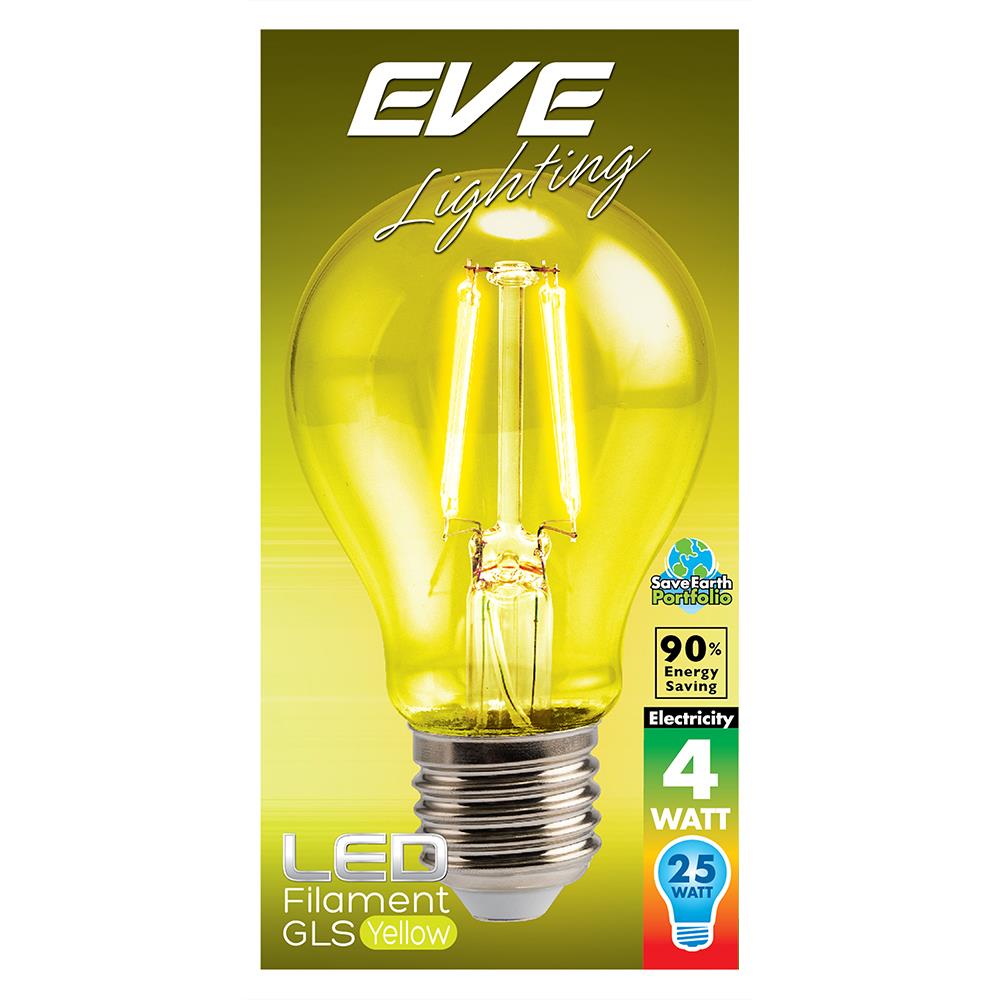 หลอด LED EVE A60 FILAMENT GLS 4 วัตต์ YELLOW E27