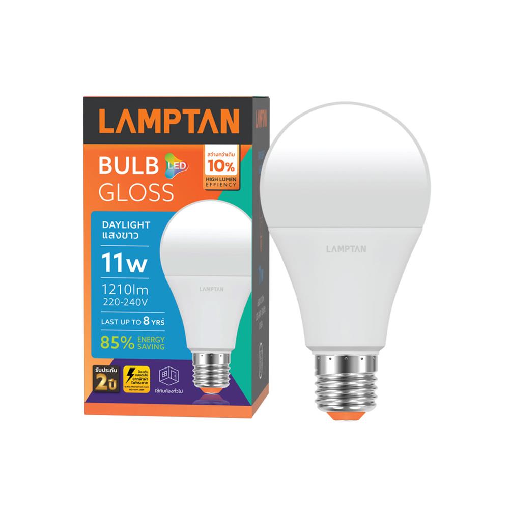 หลอด LED BULB GLOSS 11 วัตต์ DAYLIGHT E27 LAMPTAN