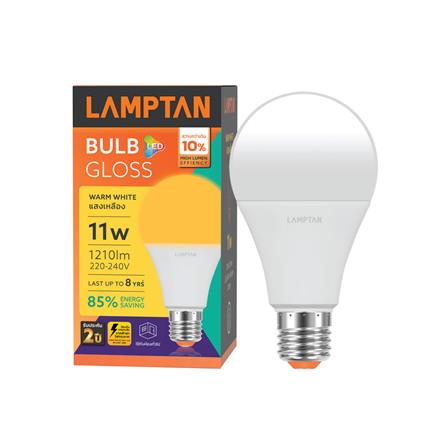 หลอด LED BULB GLOSS 11 วัตต์ WARMWHITE E27 LAMPTAN_1