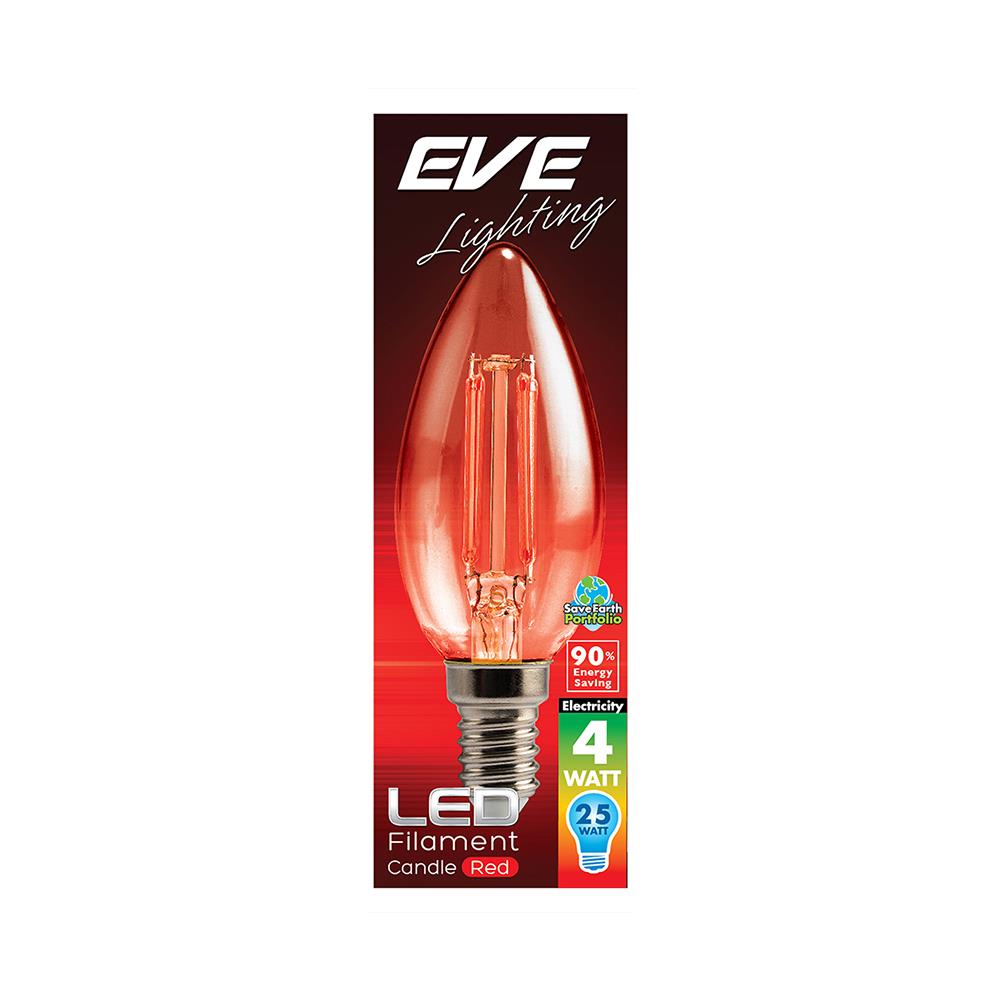 หลอด LED FILAMENT CANDLE 4 วัตต์ สีแดง E14