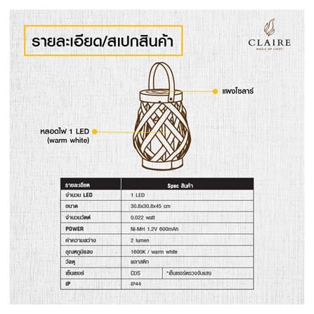 LED SOLAR LANTERN CLAIRE 212184507 0.024W WARMWHITE GREY_3