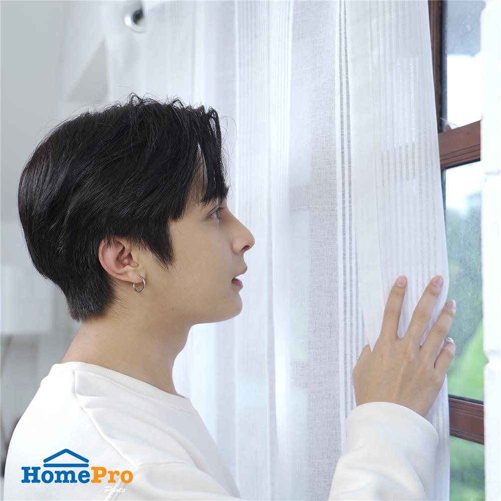 ม่านโปร่ง EYELET HOME LIVING STYLE TEMPO 150X160 ซม. สีขาว