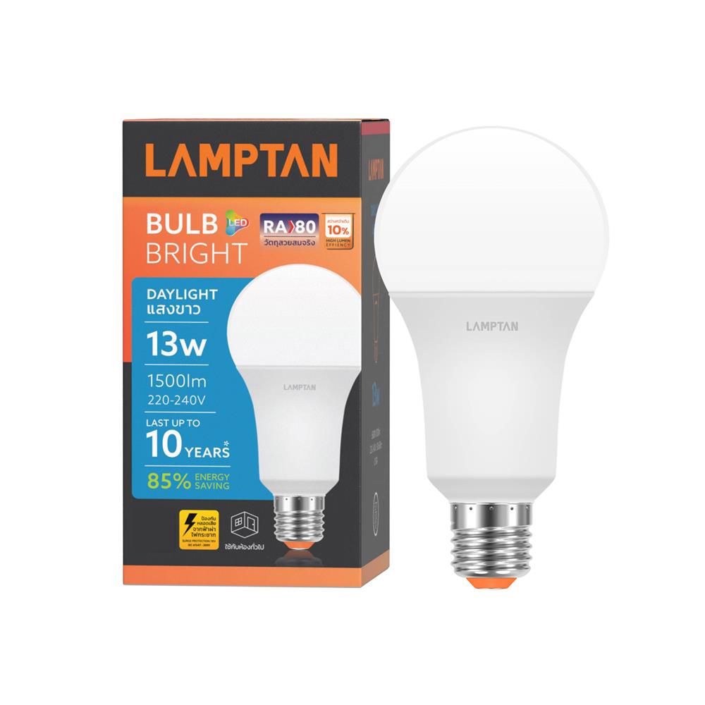 หลอด LED LAMPTAN A60 BRIGHT 13 วัตต์ DAYLIGHT E27