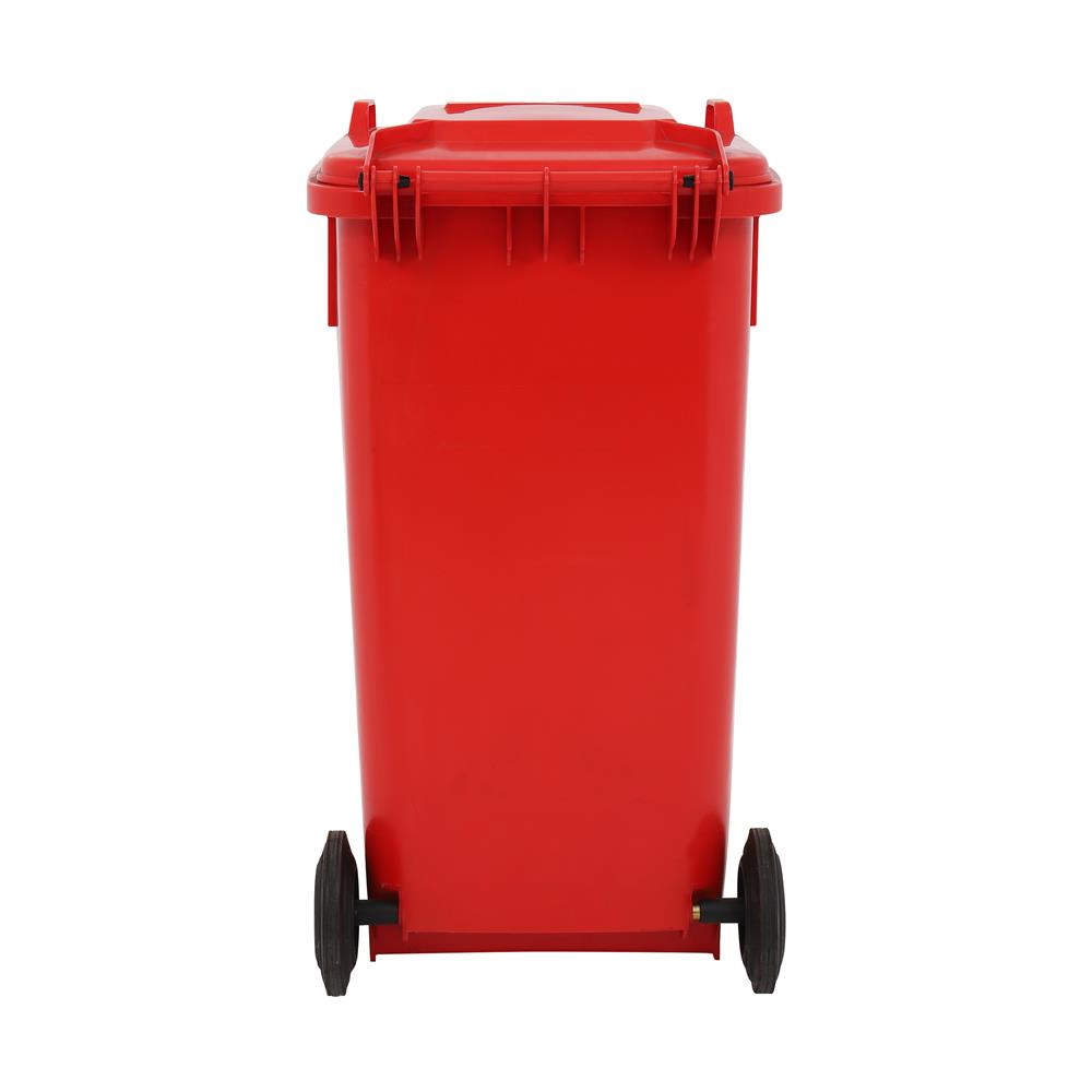 ถังขยะเหลี่ยม ฝาเปิด-ปิด มีล้อ ACCO 240L สีแดง