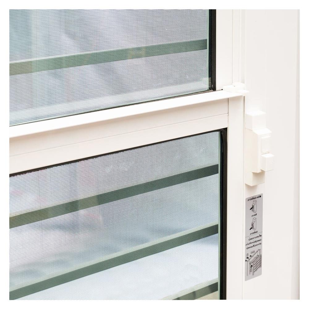 ชุดประตูบานเปิด อะลูมิเนียม SANKYOALUMI J-TRUST VENTILATION 90x205 ซม. สีขาว พร้อมวงกบ-บานพับ-มือจับ-โช้ค