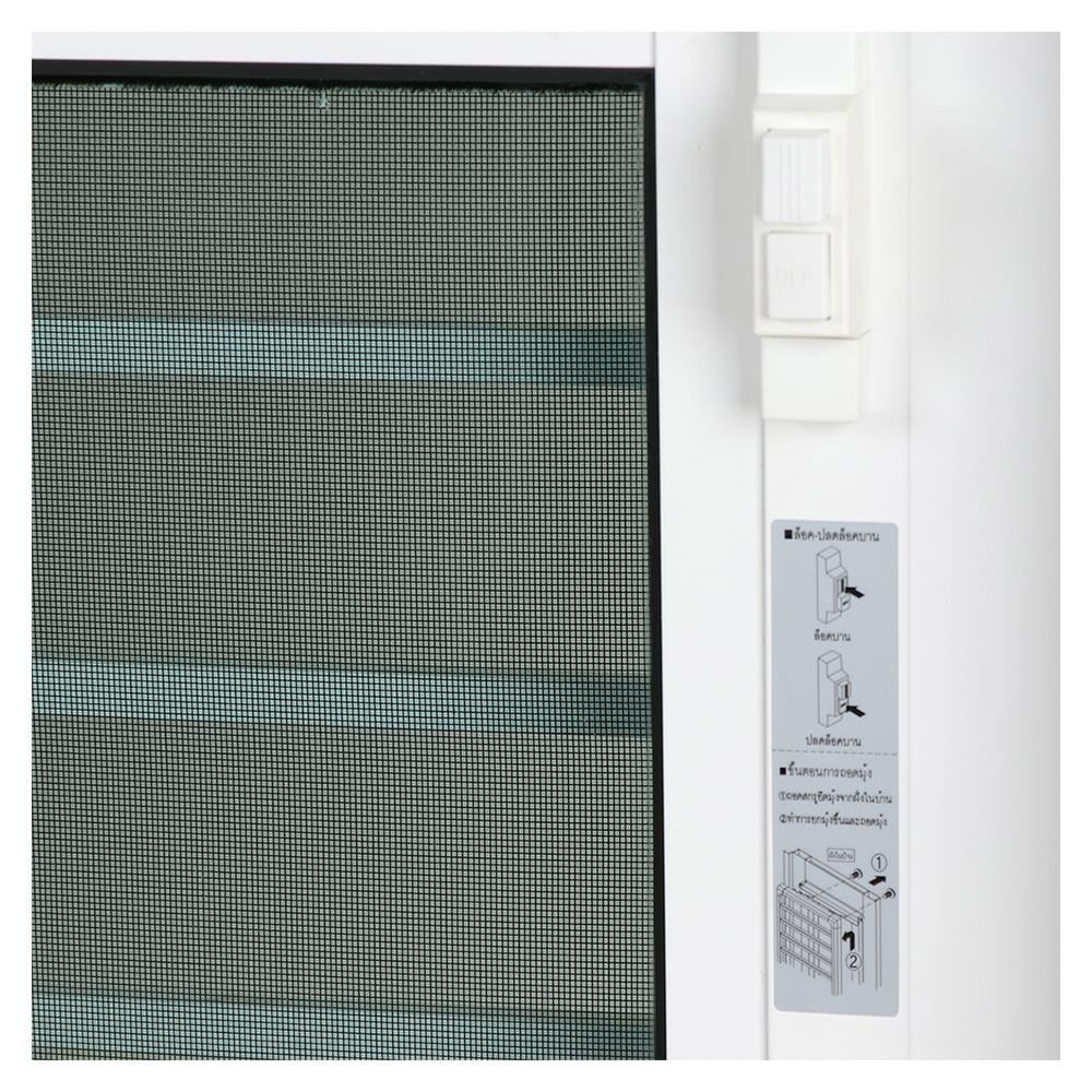 ชุดประตูบานเปิด อะลูมิเนียม SANKYOALUMI J-TRUST VENTILATION 90x205 ซม. สีขาว พร้อมวงกบ-บานพับ-มือจับ-โช้ค
