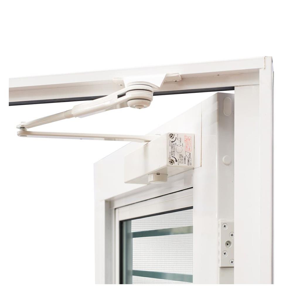 ชุดประตูบานเปิด อะลูมิเนียม SANKYOALUMI J-TRUST VENTILATION 90x205 ซม. สีขาว พร้อมวงกบ-บานพับ-มือจับ-โช้ค