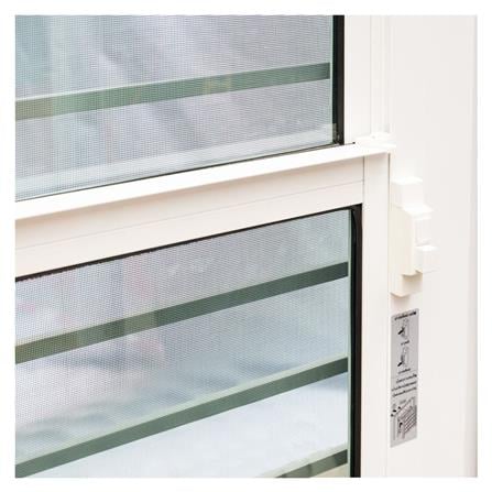 ชุดประตูบานเปิด อะลูมิเนียม SANKYOALUMI J-TRUST VENTILATION 90x205 ซม. สีขาว พร้อมวงกบ-บานพับ-มือจับ-โช้ค_3