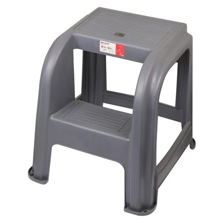 บันไดพลาสติก MATALL 2 ขั้น สีเทา