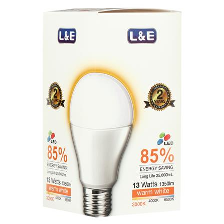 หลอด LED L&E Bulb 13 วัตต์ WARMWHITE E27_2