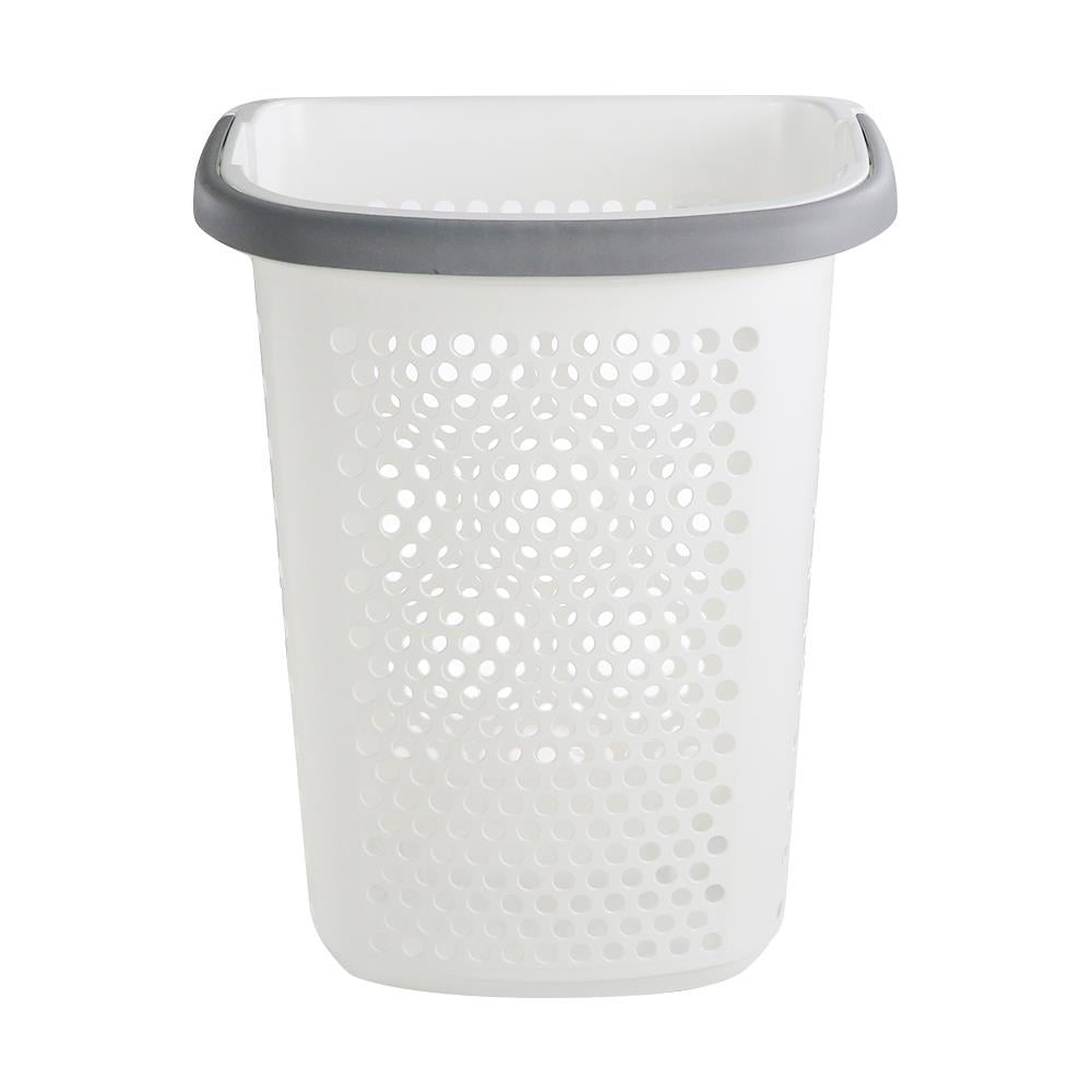 ตะกร้าผ้าล้อลาก BK-137-3 ขาว/เทา PLIM