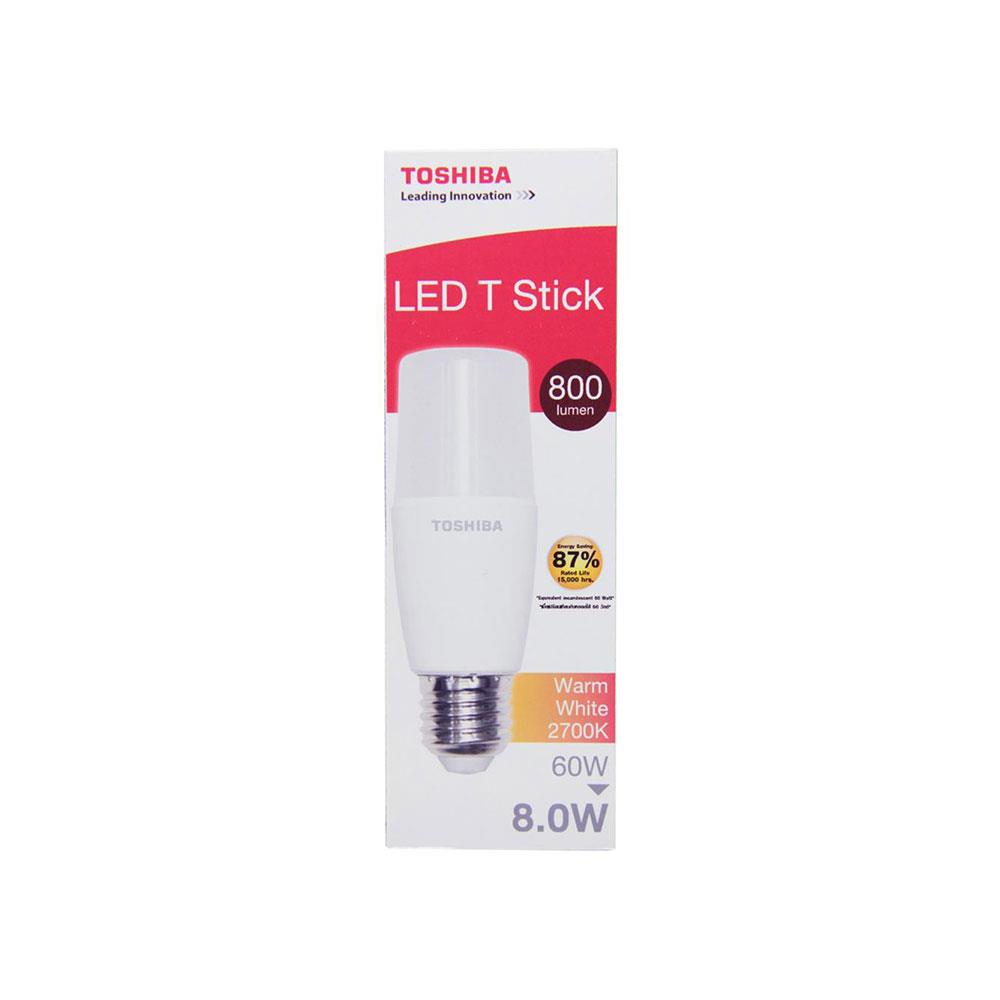 หลอด LED Stick TOSHIBA T7 E27 8W สีเหลืองขาว
